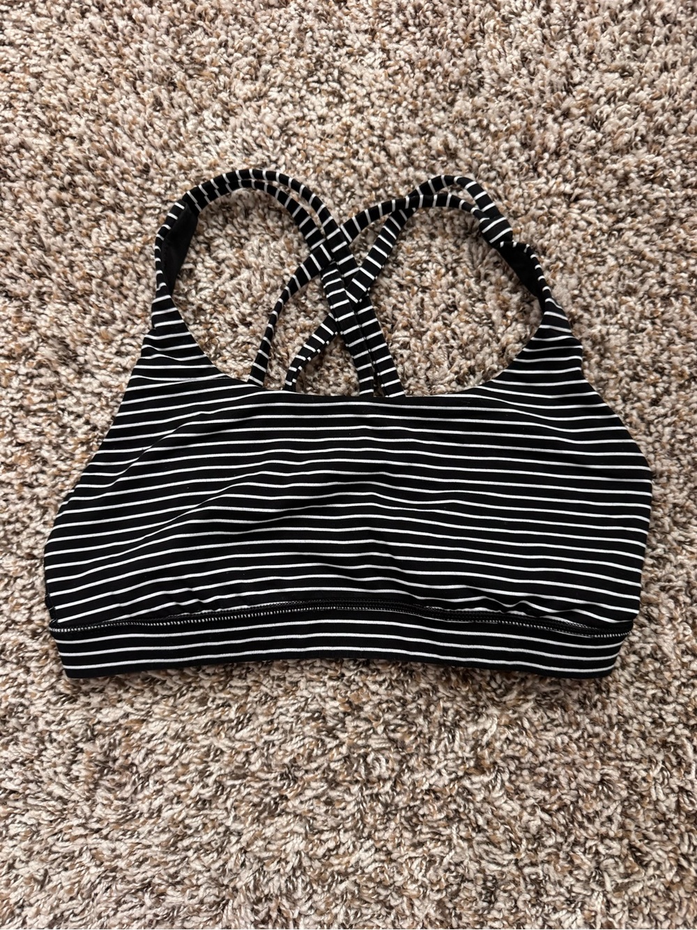 lululemon athletica Black & White Striped Sports Bra size 6